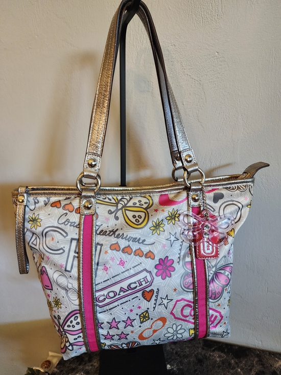 Coach Handbags - Coach Poppy Butterfly And Flower Graffiti Tote K1076-f15712